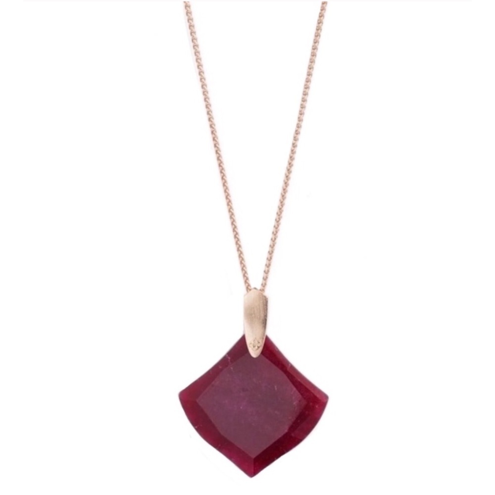 KENDRA SCOTT • Rose Gold Aislinn Maroon Jade Adjustable Necklace